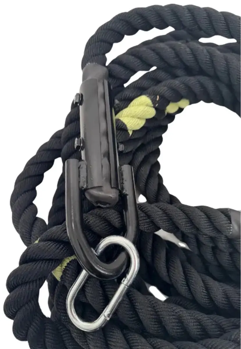 Muscle Power Sled Pull Rope 15m - Zwart/Geel