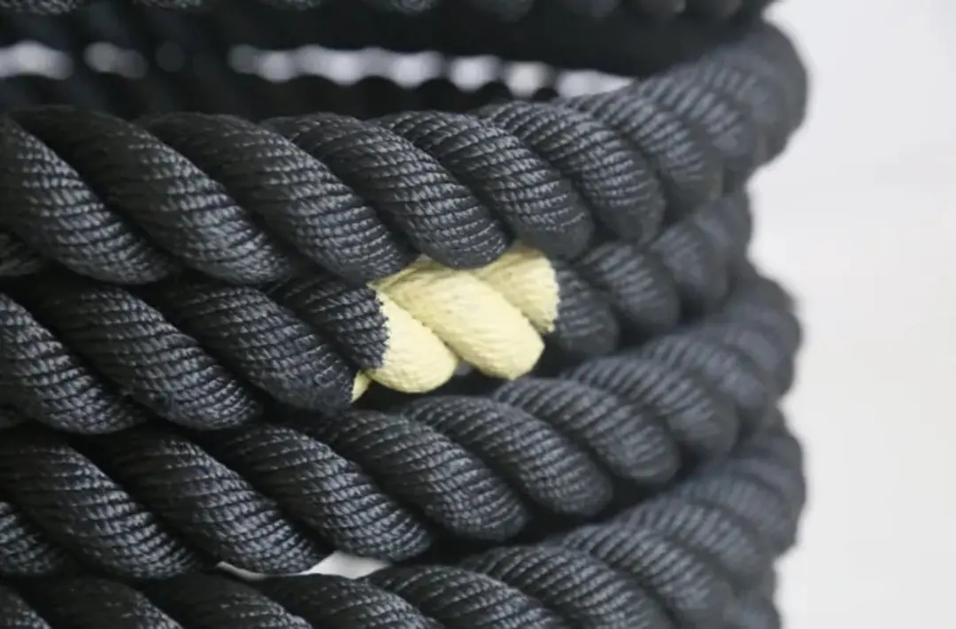 Muscle Power Sled Pull Rope 15m - Zwart/Geel
