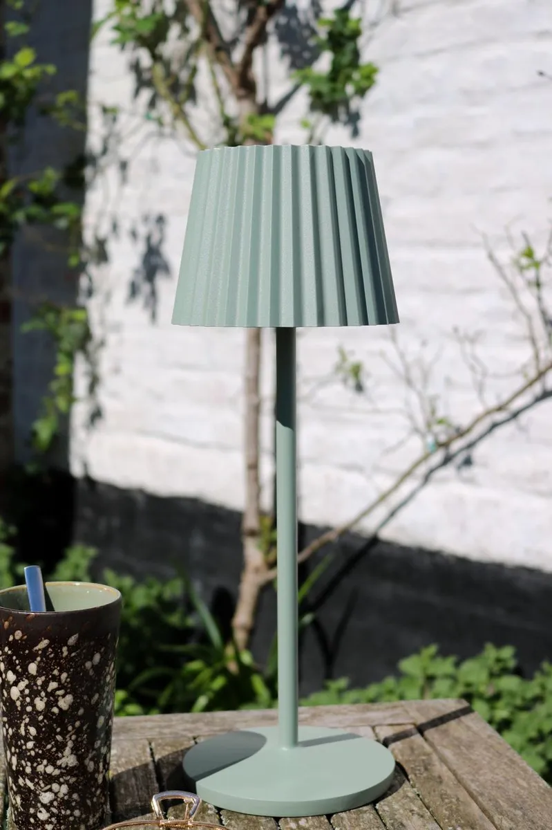 Lucide Justine Oplaadbare Tafellamp Groen - LED 2W 2700K IP54