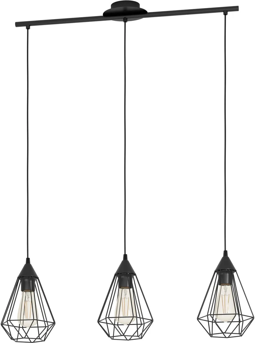 Eglo Tarbes Hanglamp E27 - 3 Lichtpunten - 79 cm - Zwart