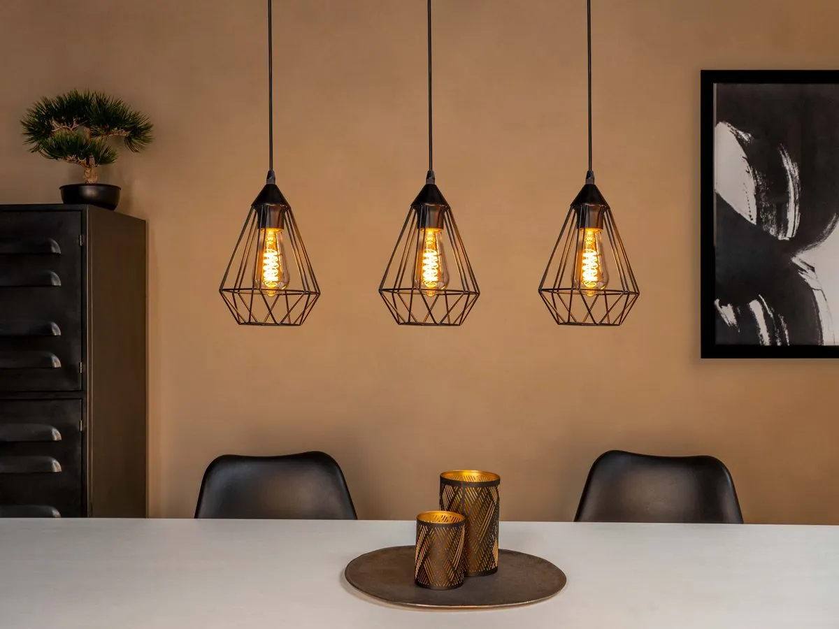 Eglo Tarbes Hanglamp E27 - 3 Lichtpunten - 79 cm - Zwart - afbeelding 6 van 6