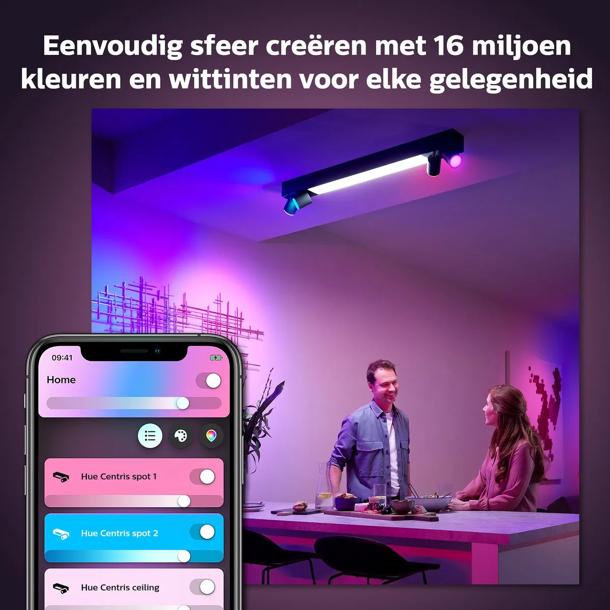 Philips Hue Centris Opbouwspot 4-spots - Zwart