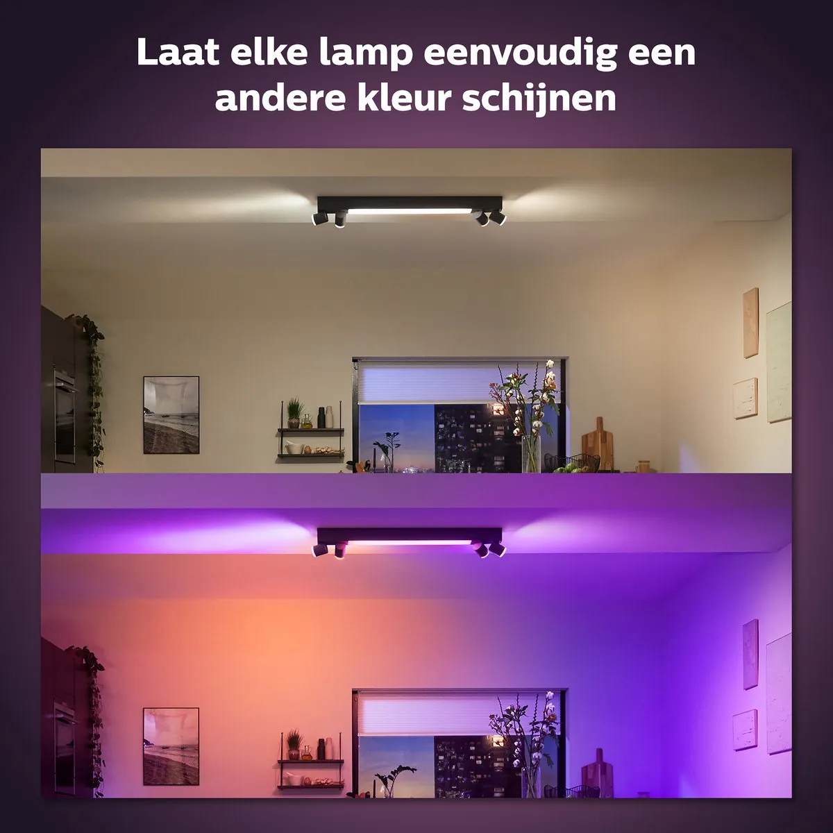 Philips Hue Centris Opbouwspot 4-spots - Zwart