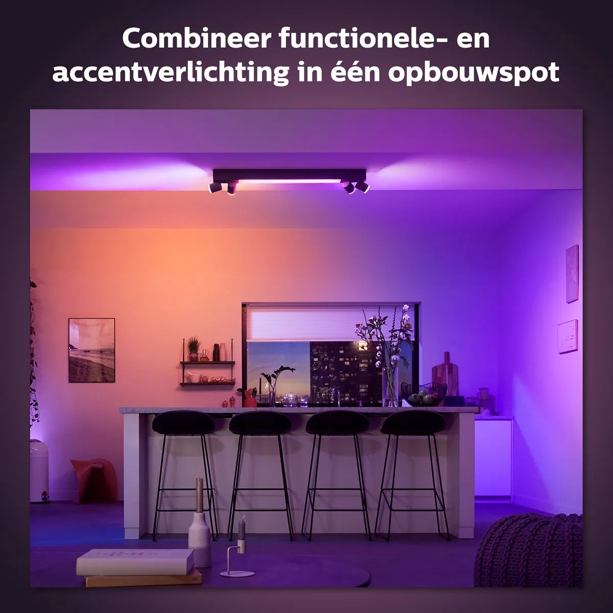 Philips Hue Centris Opbouwspot 4-spots - Zwart