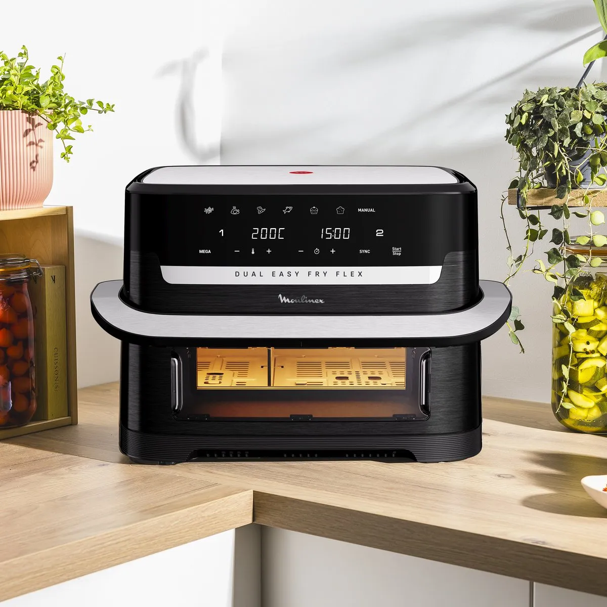 Moulinex Dual Easy Fry Flex EZ9228F0 Airfryer 9L - Zwart