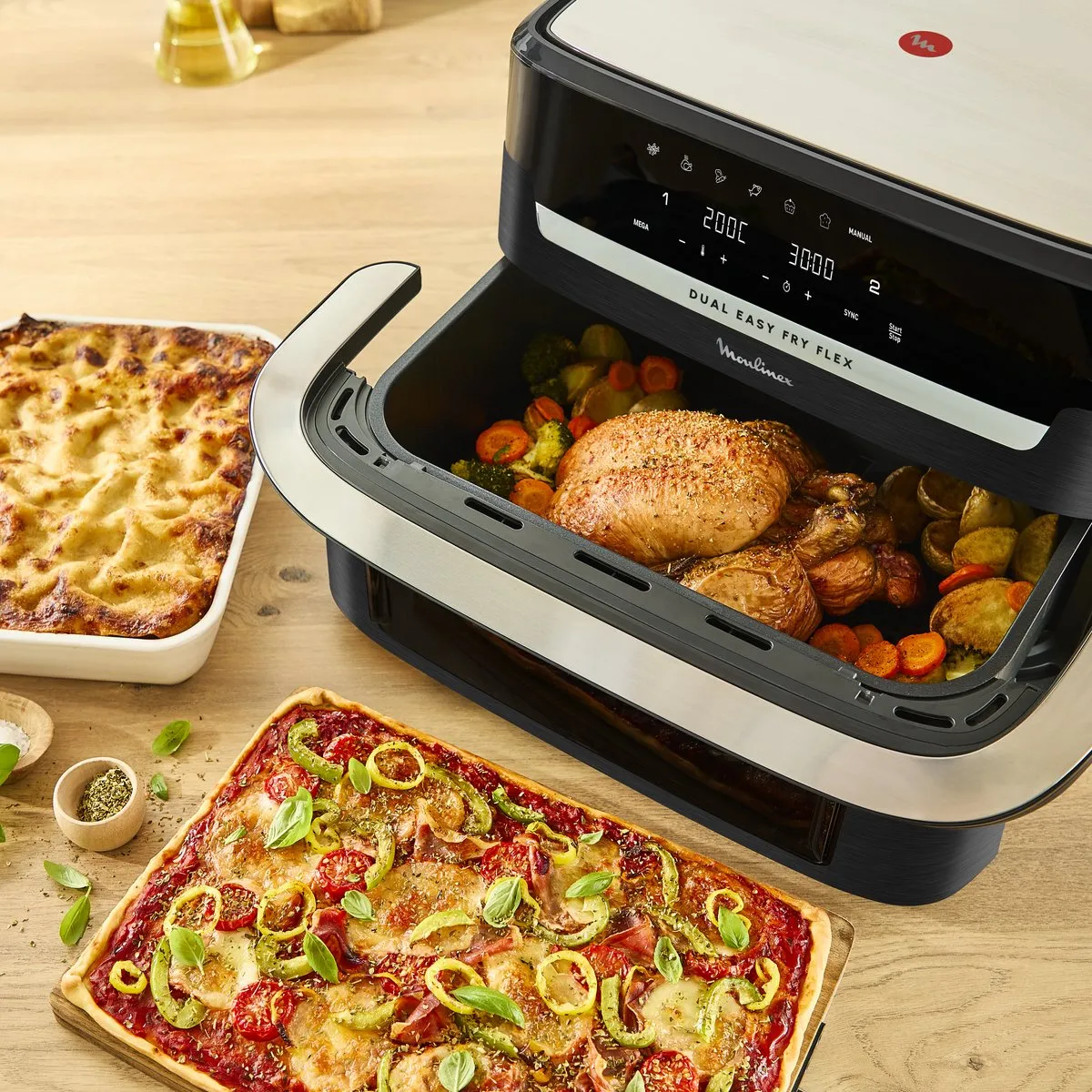 Moulinex Dual Easy Fry Flex EZ9228F0 Airfryer 9L - Zwart - afbeelding 6 van 6