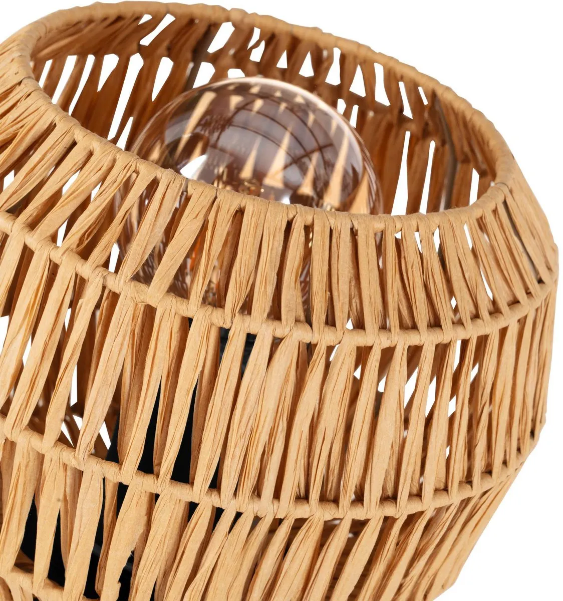 Eglo Sheldon Tafellamp E27 - Ø21cm - Zwart/Natuurlijk