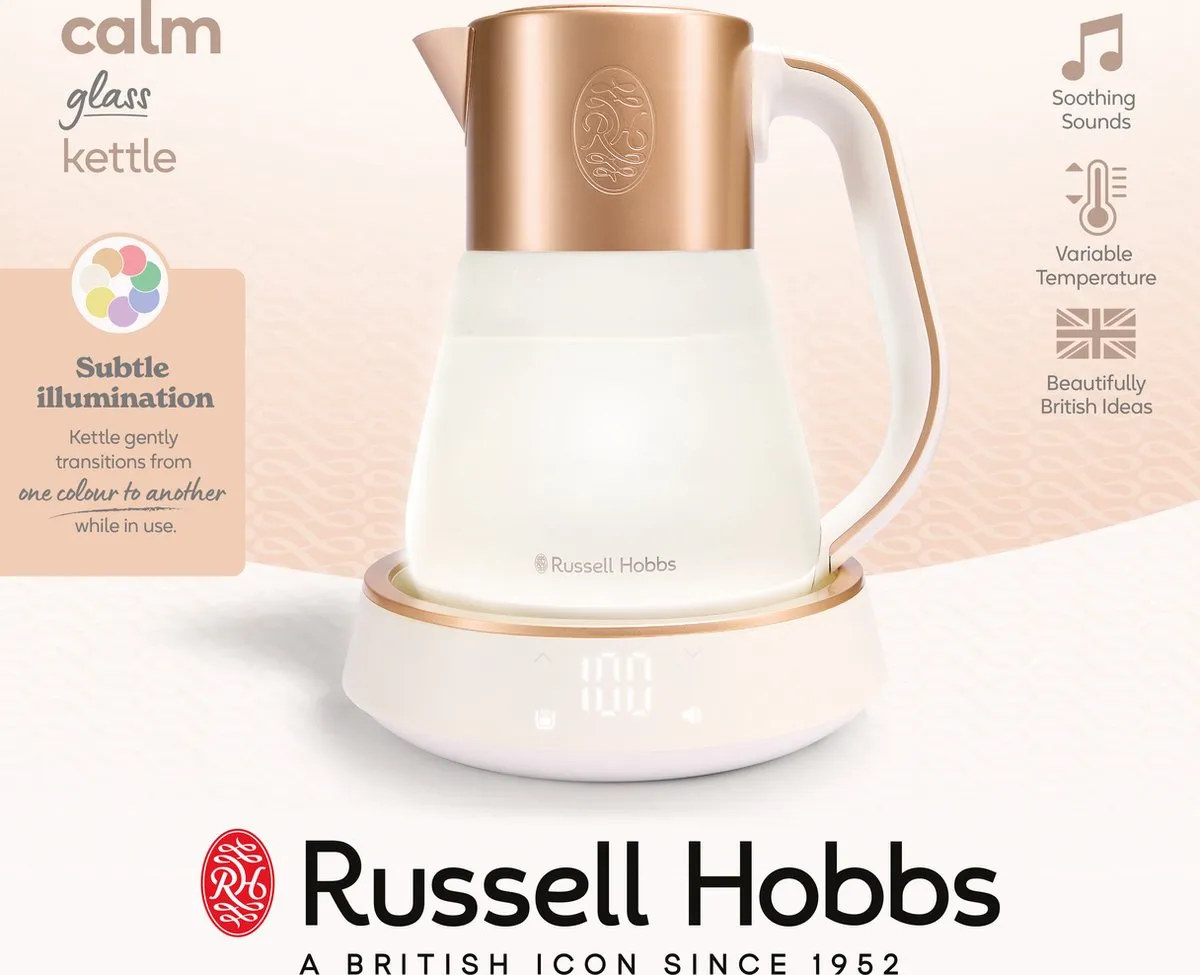 Russell Hobbs Calm Waterkoker 1,7L - 2400W - Koper/Wit - afbeelding 6 van 6