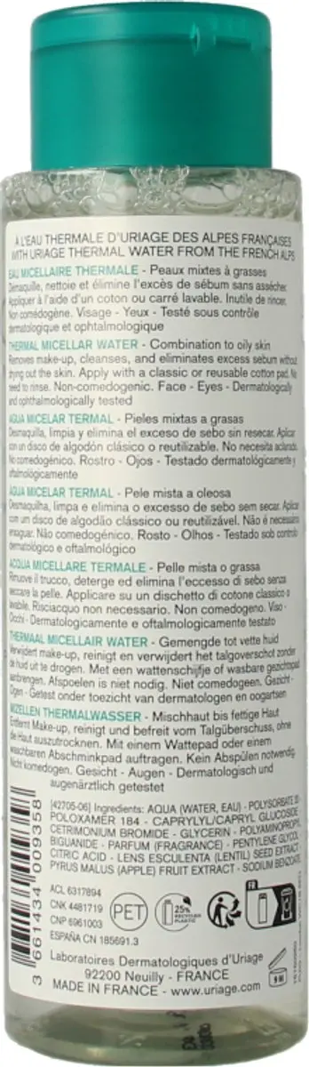 Uriage Eau Thermale Micellair Water 250ml - Gemengde tot vette huid