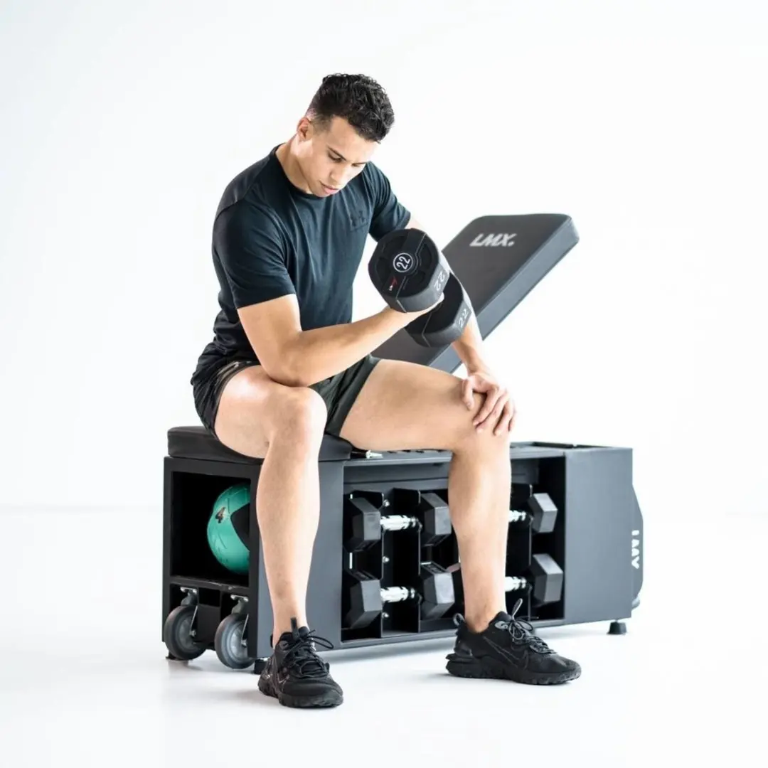 LifeMaxx Ronde Dumbbell 24 kg - Zwart/Zilver