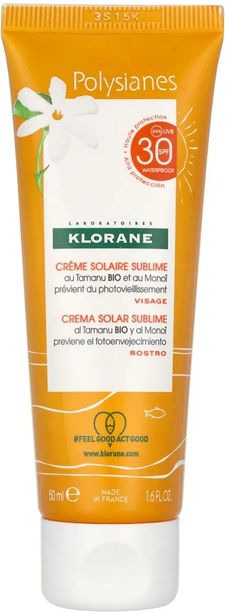 Klorane Polysianes Sublime Gezichtzonnecrème SPF30 50ml