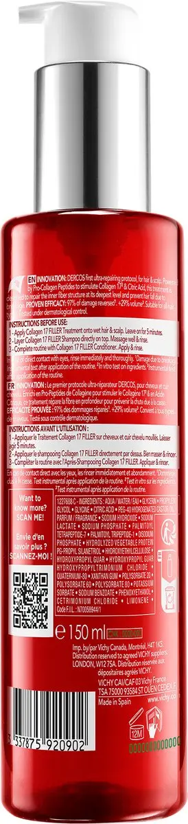 Vichy Dercos Collagen 17 Filler Pre-Shampoo 150ml