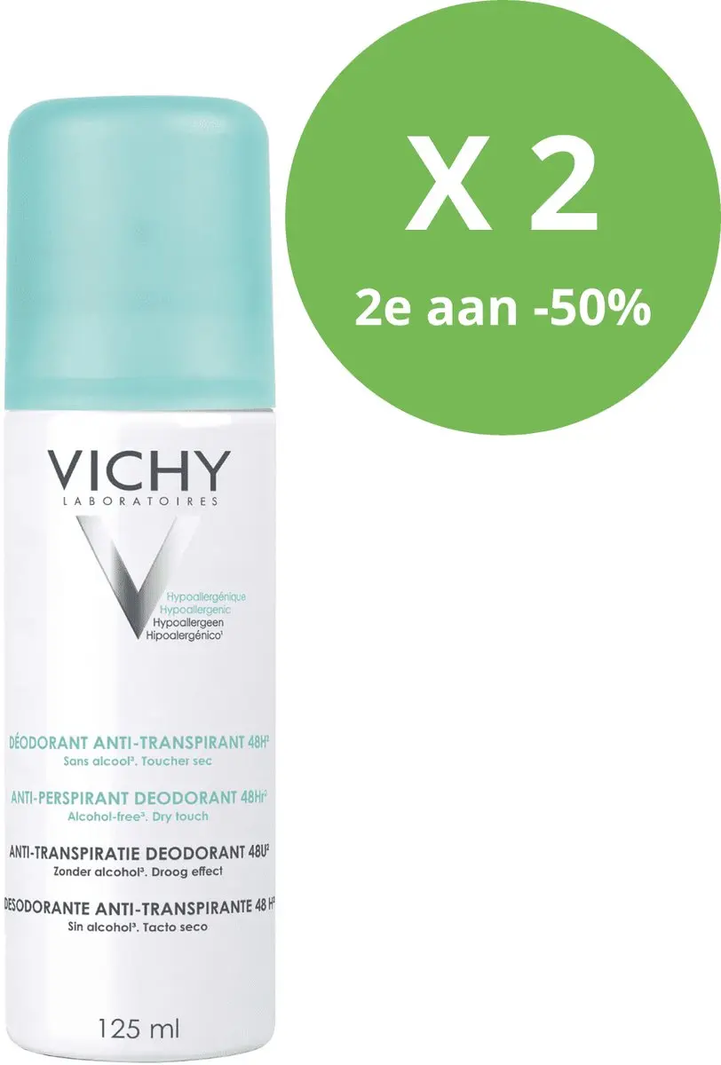 Vichy Antitranspiratie Deodorant Spray 250ml (2x125ml)