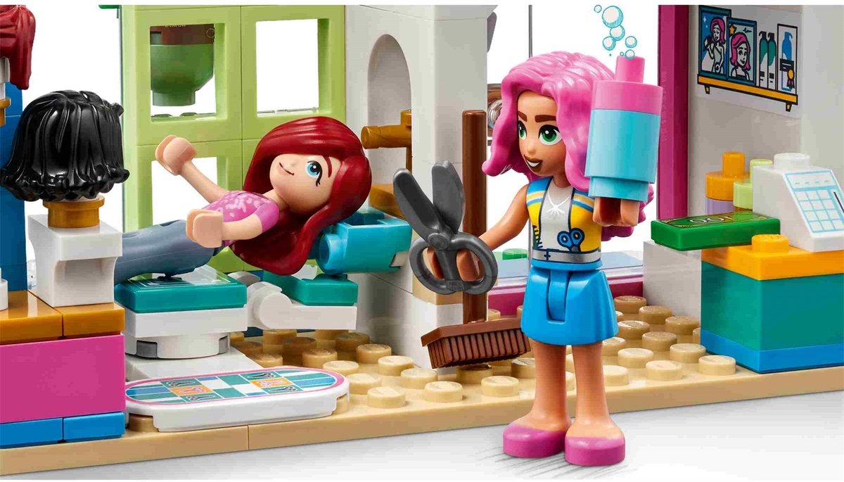 LEGO Friends Kapper, Creatief Kapsalon Speelgoed met Paisley en Olly Minipoppetjes - 41743