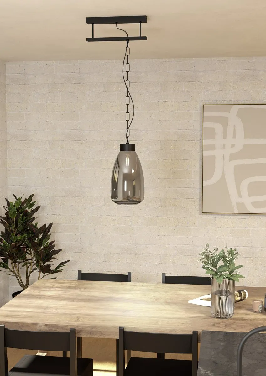 Eglo Brickfield Hanglamp E27 - 2 Lichtpunten - Zwart