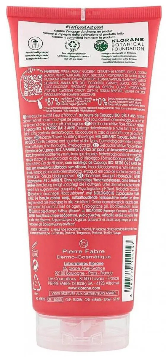 Klorane Huid Fleur d'Hibiscus Douchegel 200ml