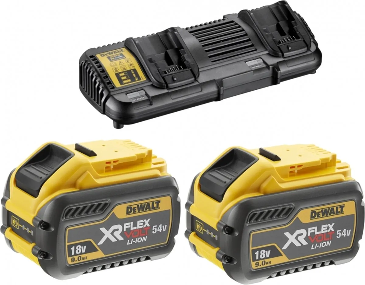 DeWalt DCB132X2 Starterset 2x DCB547 54V 9.0Ah Accu + Dubbellader - afbeelding 6 van 6