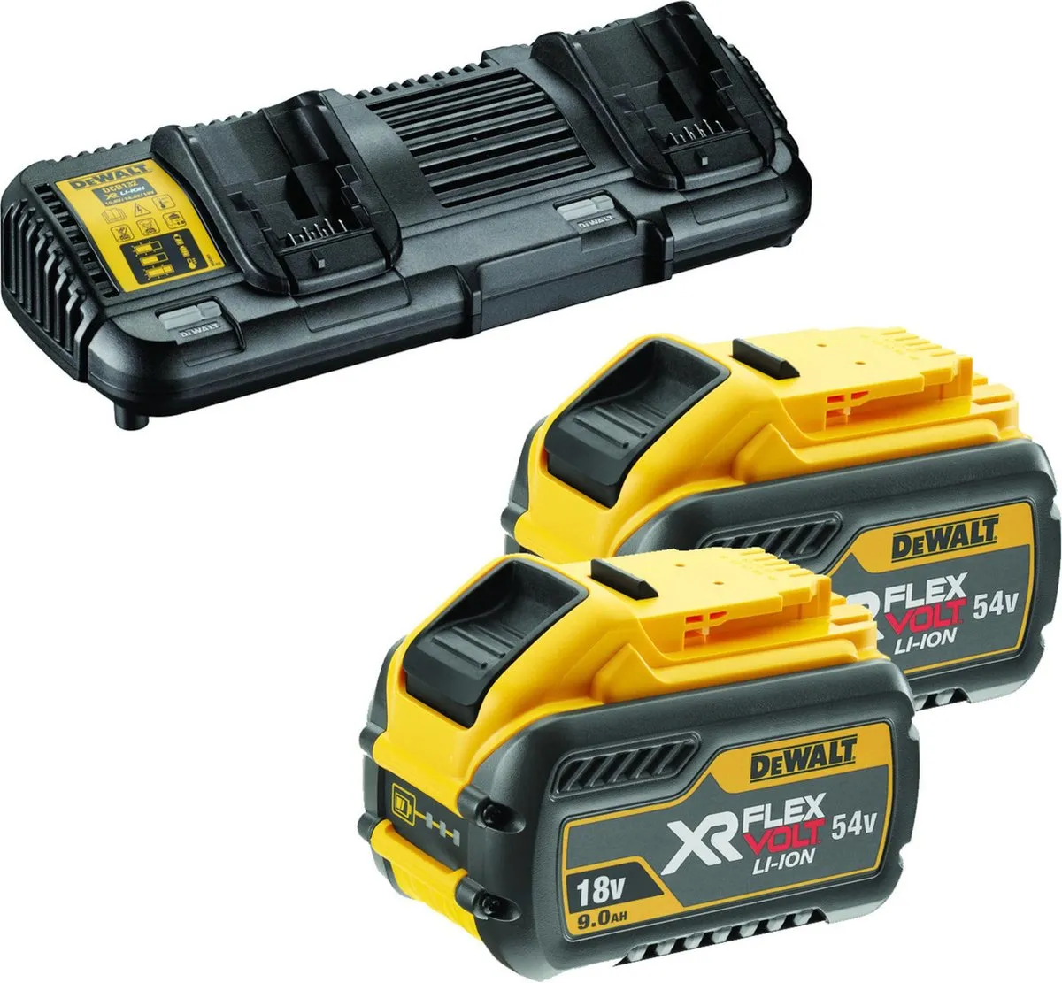 DeWalt DCB132X2 Starterset 2x DCB547 54V 9.0Ah Accu + Dubbellader