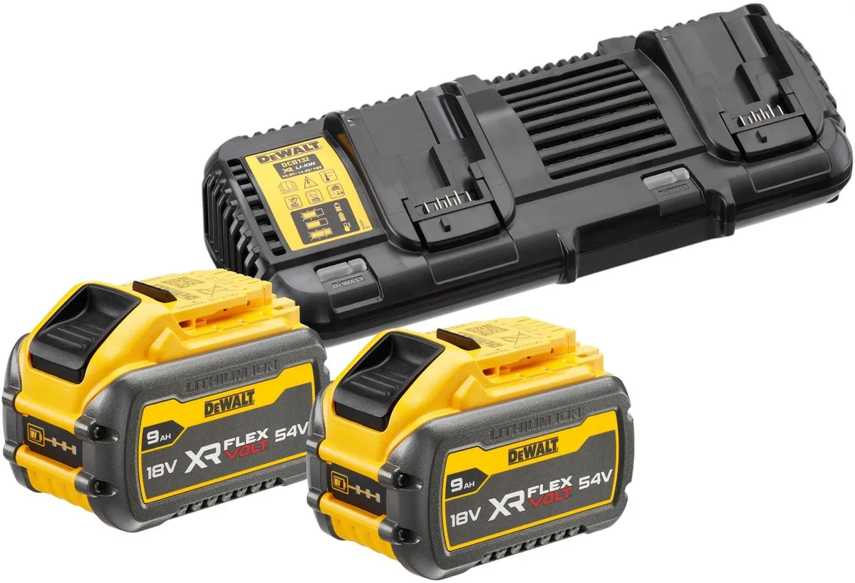 DeWalt DCB132X2 Starterset 2x DCB547 54V 9.0Ah Accu + Dubbellader