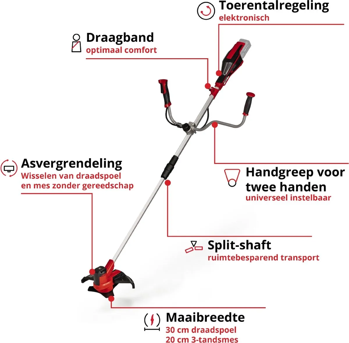 Einhell Accu Bosmaaier AGILLO 18/200 Li Solo - 18V - Maaidiameter 30cm