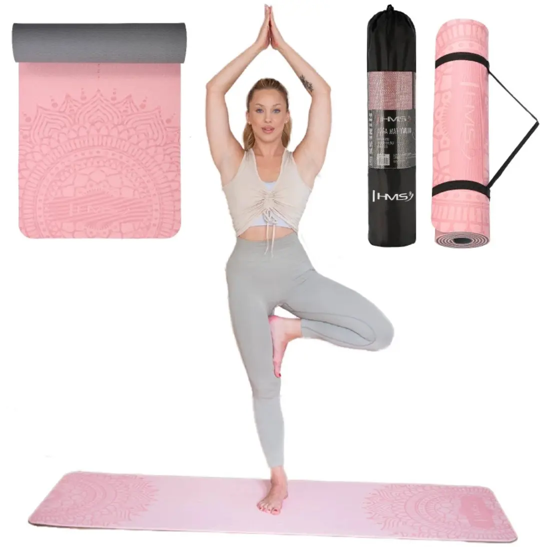 HMS Yoga Mat Roze 12mm