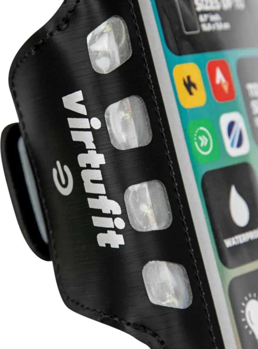 Virtufit Hardloop Telefoon Armband Pro LED - Zwart