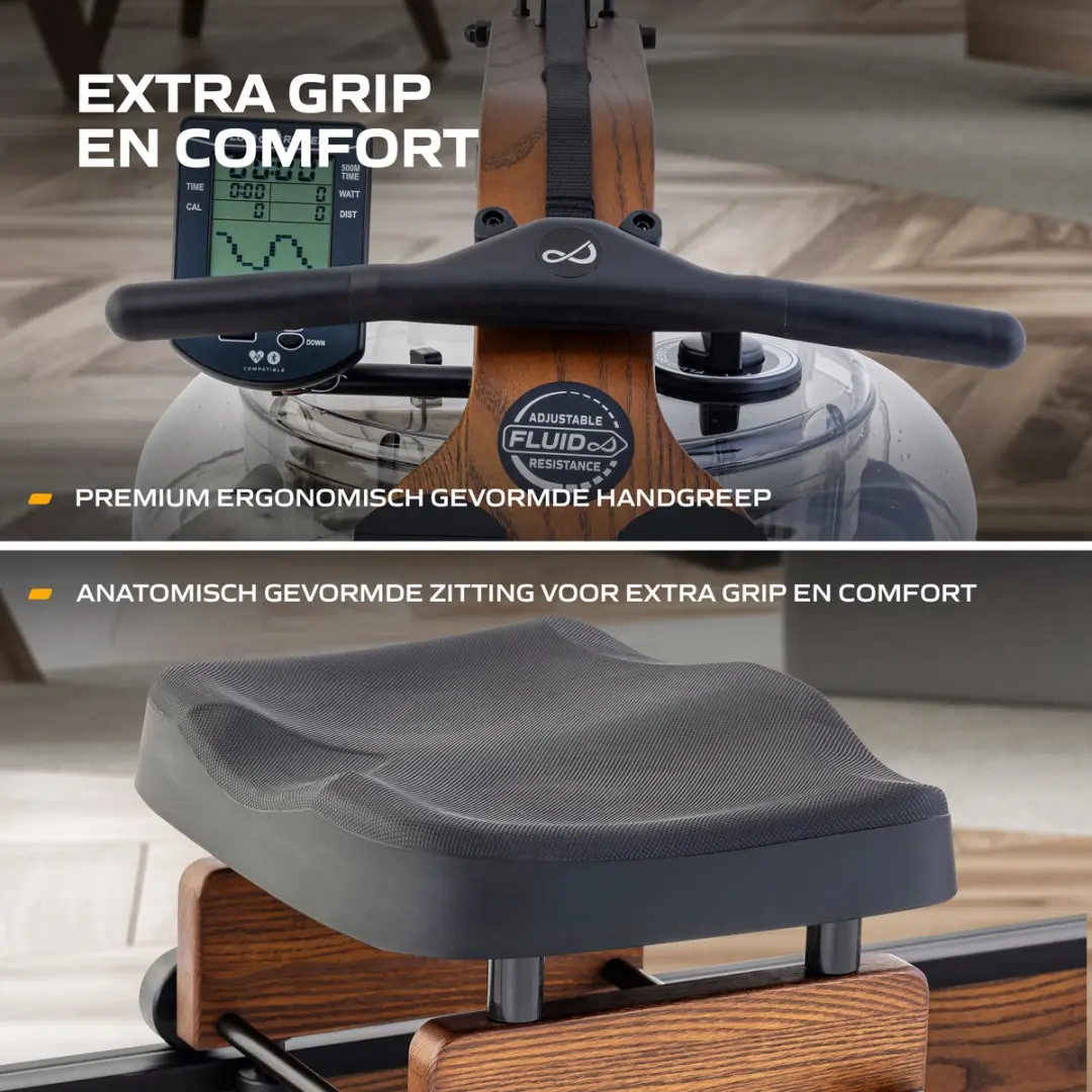 Fluid Rower Viking 3 XL Roeitrainer - 10 Weerstanden - Waterweerstand - Hout