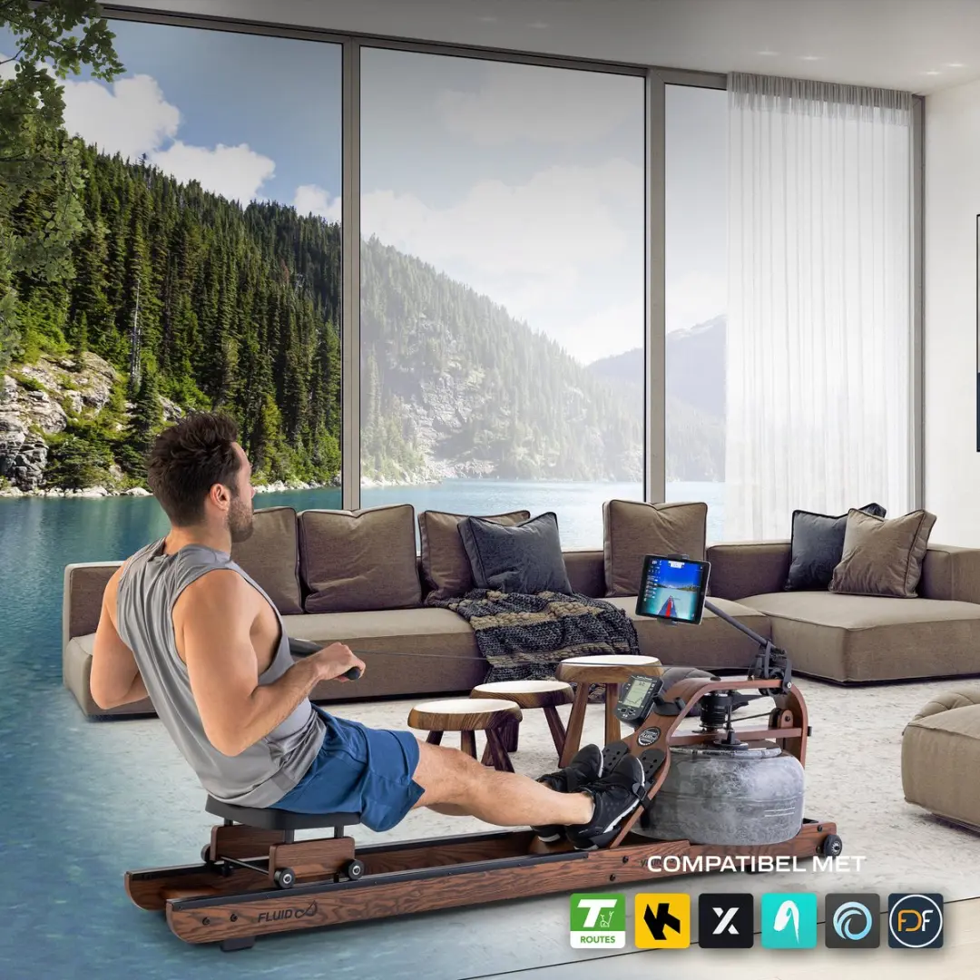 Fluid Rower Viking 3 XL Roeitrainer - 10 Weerstanden - Waterweerstand - Hout