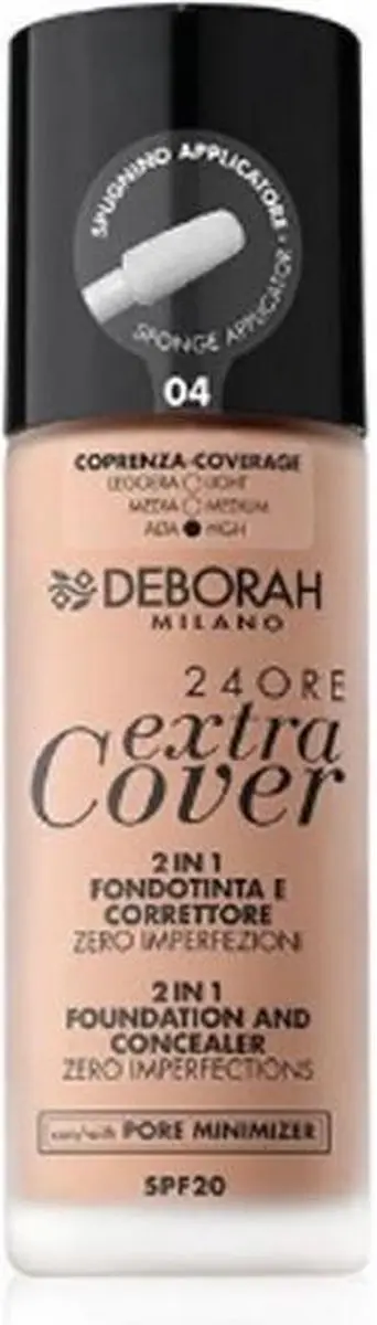 Deborah Milano 24Ore Extra Cover Foundation 04 Amber - 30ml