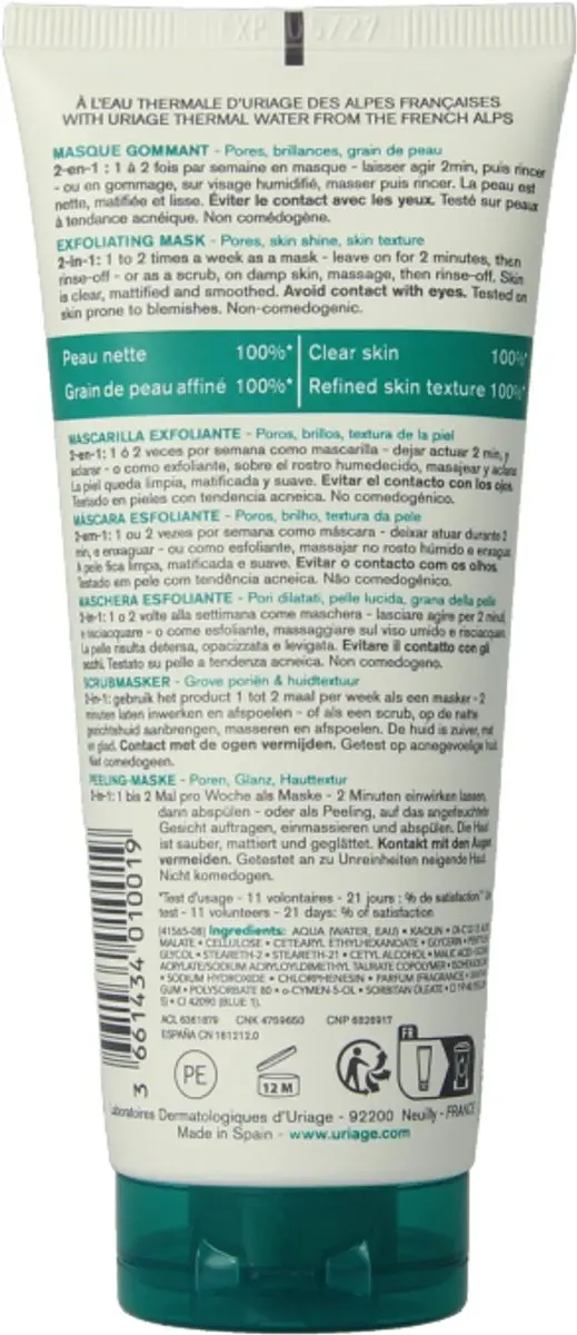 Uriage Hyseac Exfoliërend Masker 100ml