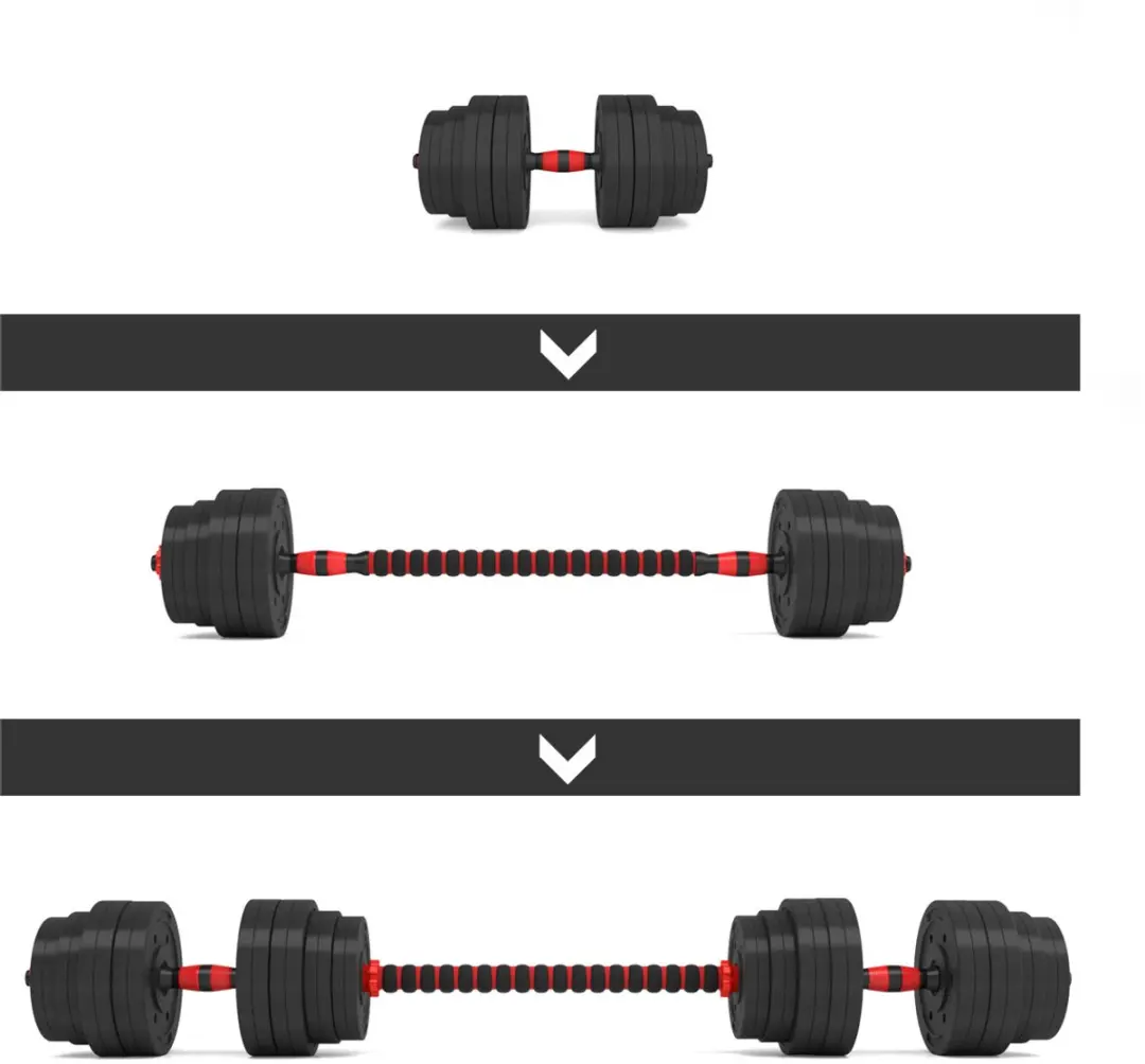 HMS Verstelbare Halter & Dumbbell Set 40kg - Zwart/Rood - afbeelding 6 van 6