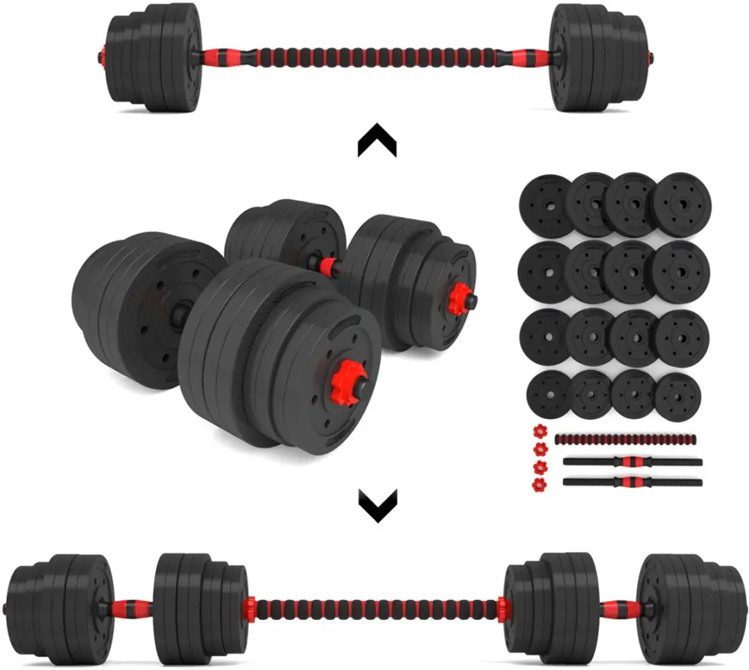 HMS Verstelbare Halter & Dumbbell Set 40kg - Zwart/Rood