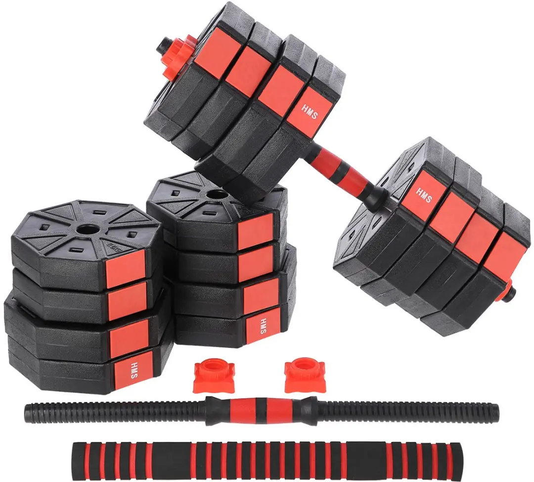 HMS Verstelbare Halter & Dumbbell Set 40kg - Zwart/Rood