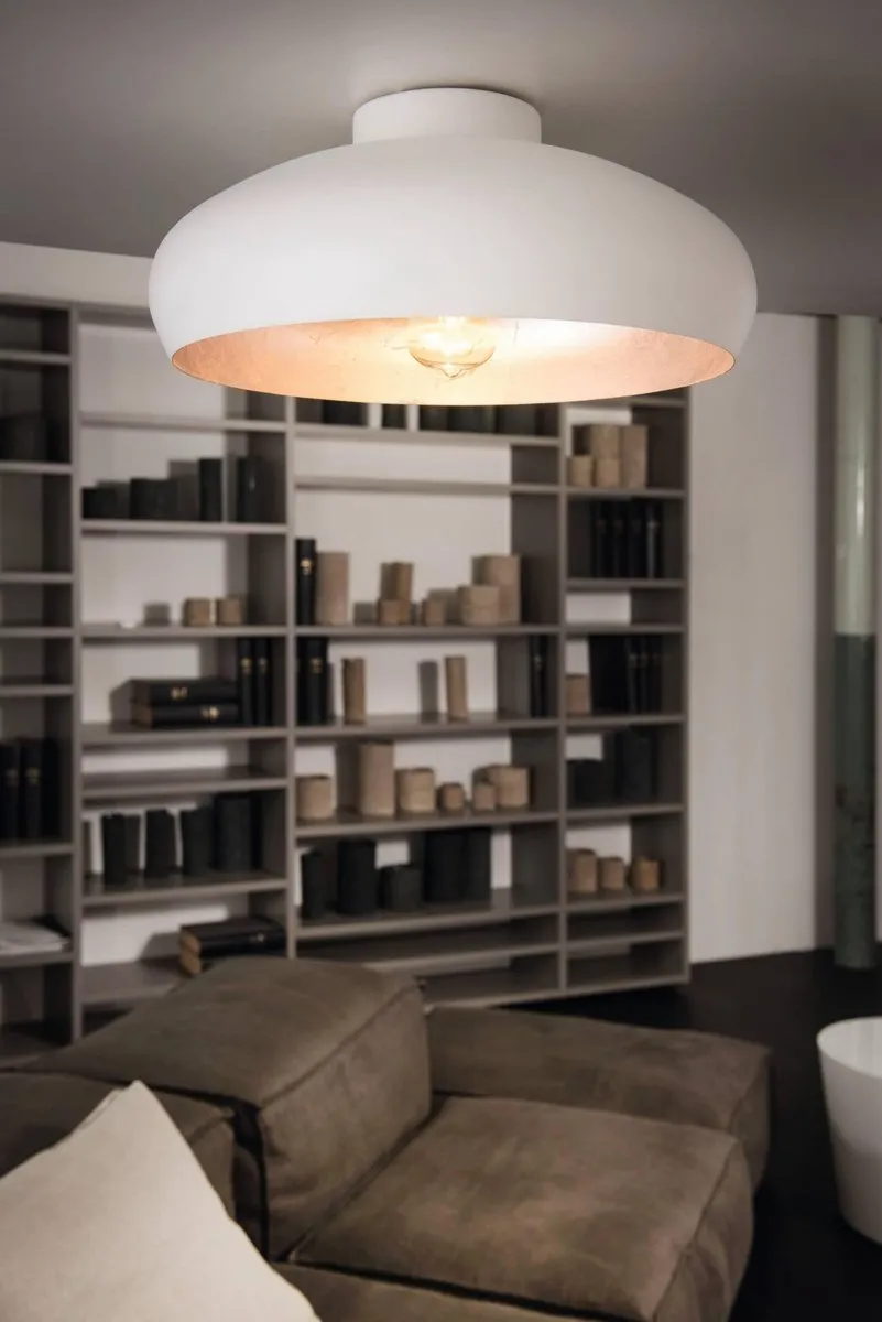 Eglo Mogano Plafondlamp E27 - Ø40cm - Wit/Zilver