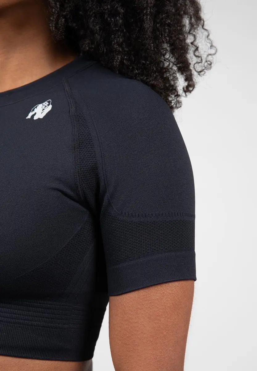 Gorilla Wear Whitney Seamless Crop Top - Zwart