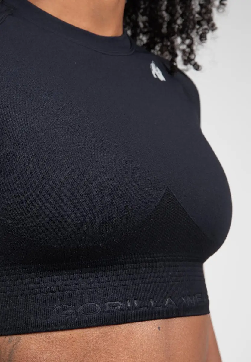 Gorilla Wear Whitney Seamless Crop Top - Zwart