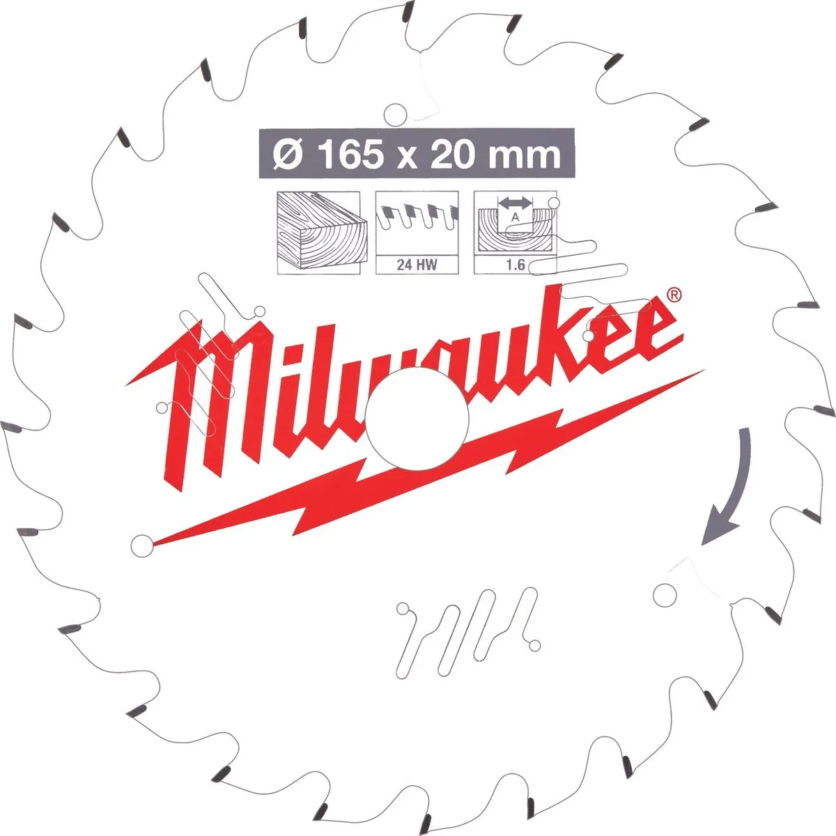 Milwaukee Cirkelzaagblad 165mm 24T
