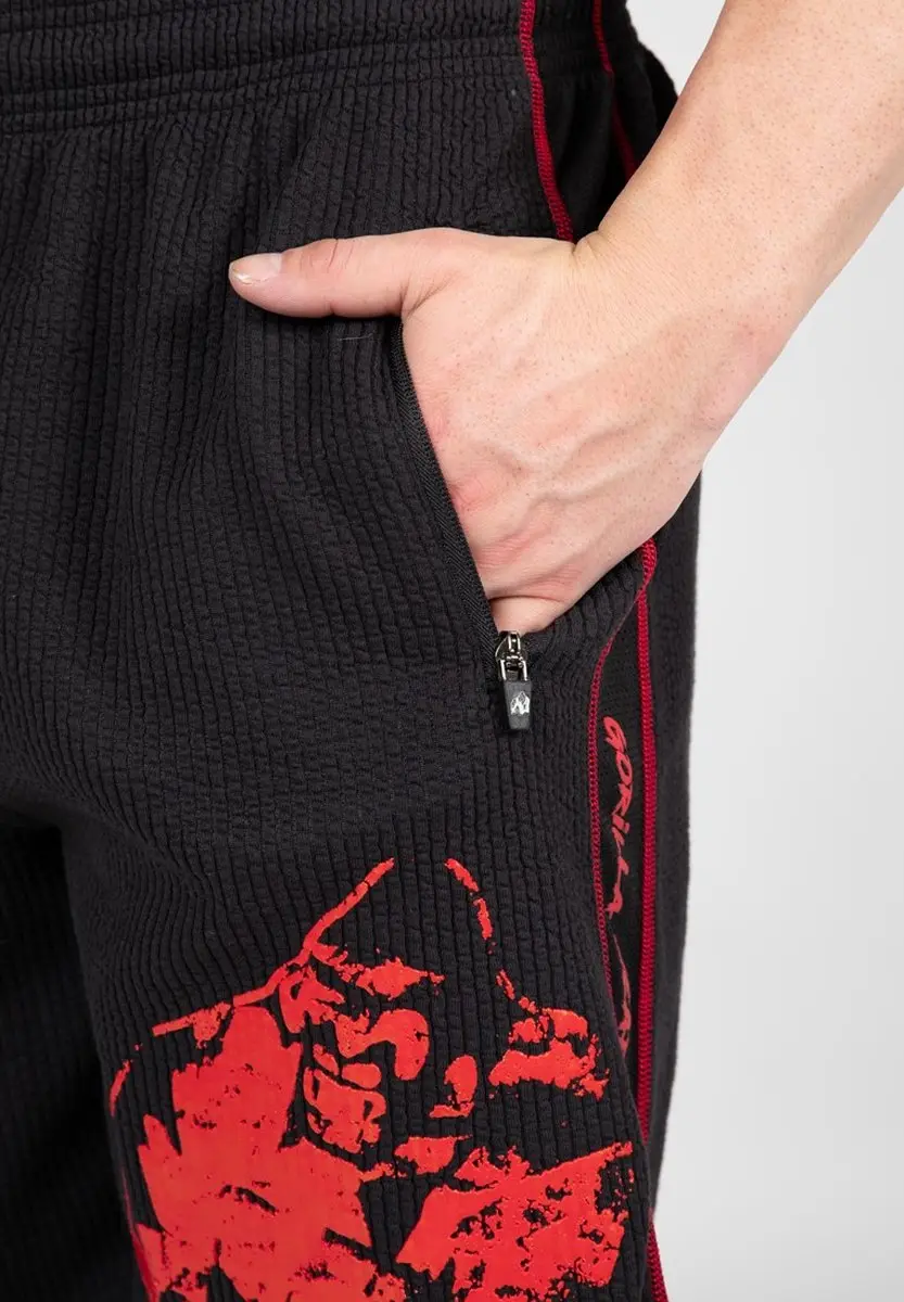 Gorilla Wear Buffalo Old School Workout Shorts S/M - Zwart/Rood