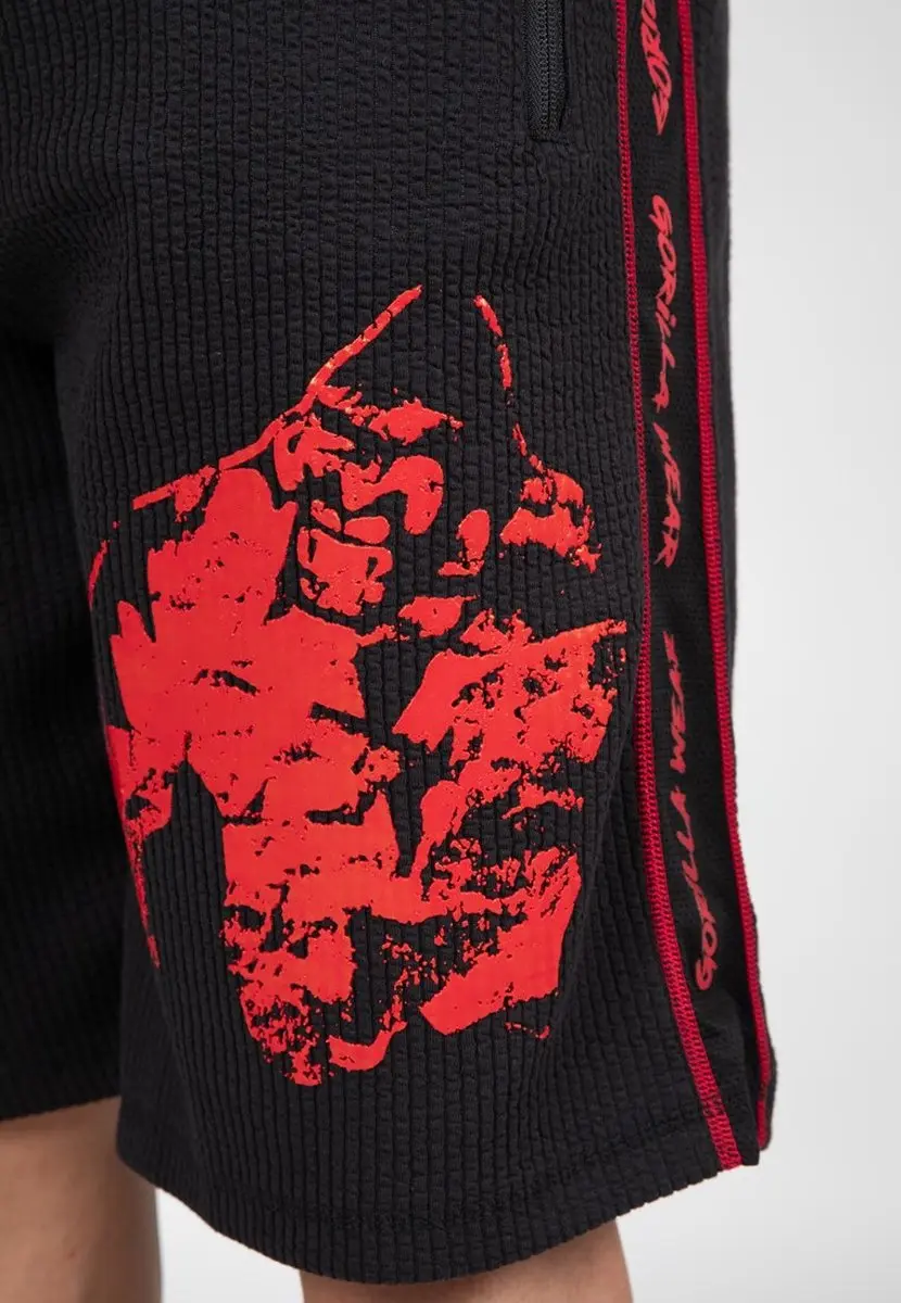 Gorilla Wear Buffalo Old School Workout Shorts S/M - Zwart/Rood