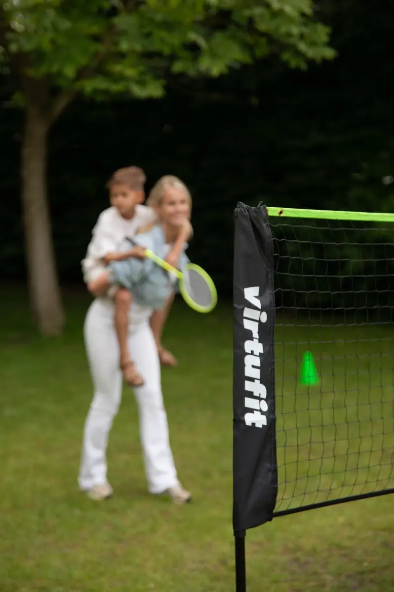Virtufit Badminton/Tennisnet 510cm - Geel/Zwart - Incl. tas