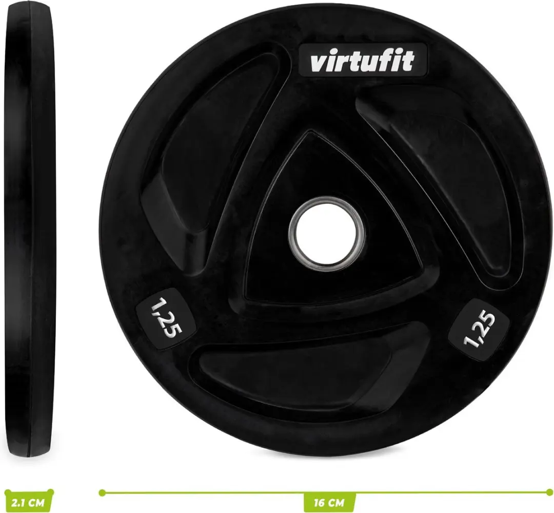 Virtufit Olympische Rubberen Halterschijf 1.25kg Ø50mm - Zwart