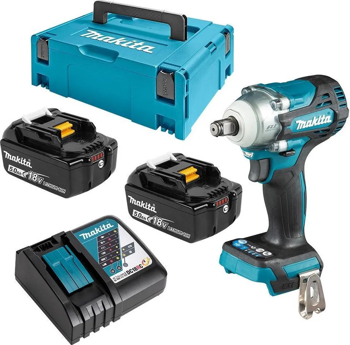 Makita DTW300RTJ Slagmoersleutel 18V - 330Nm - 2x 5.0Ah