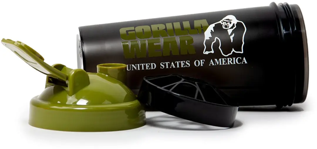 Gorilla Wear Shaker XXL 1000ml - Zwart/Legergroen