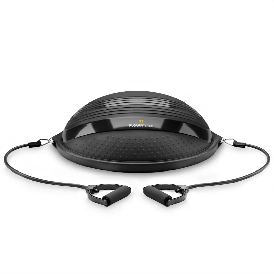 Flow Fitness Balanstrainer Pro 63cm - inclusief elastieken en pomp - Zwart - afbeelding 6 van 6