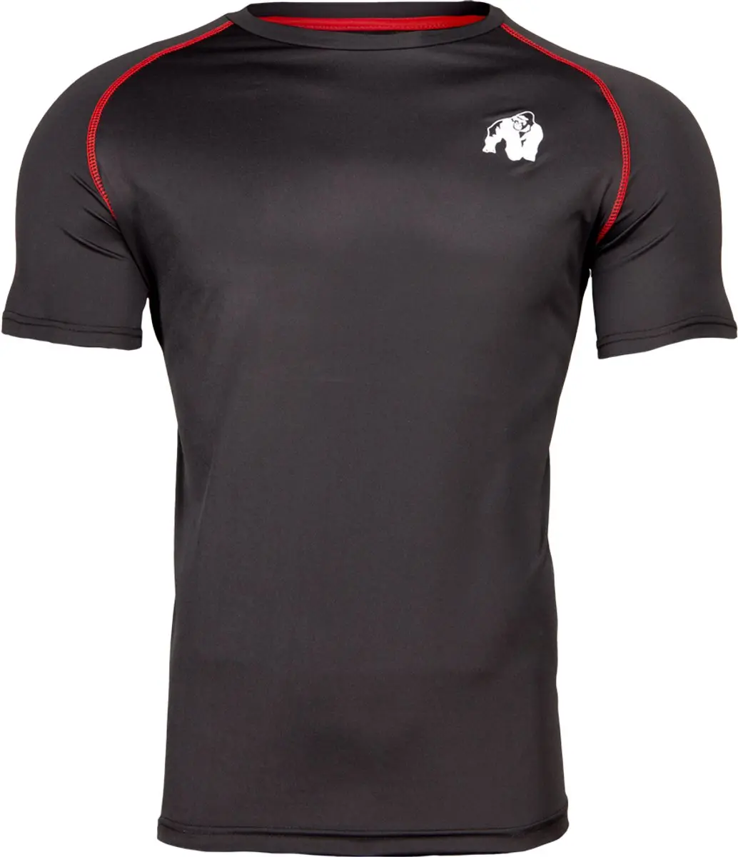 Gorilla Wear Performance T-shirt L - Zwart/Rood