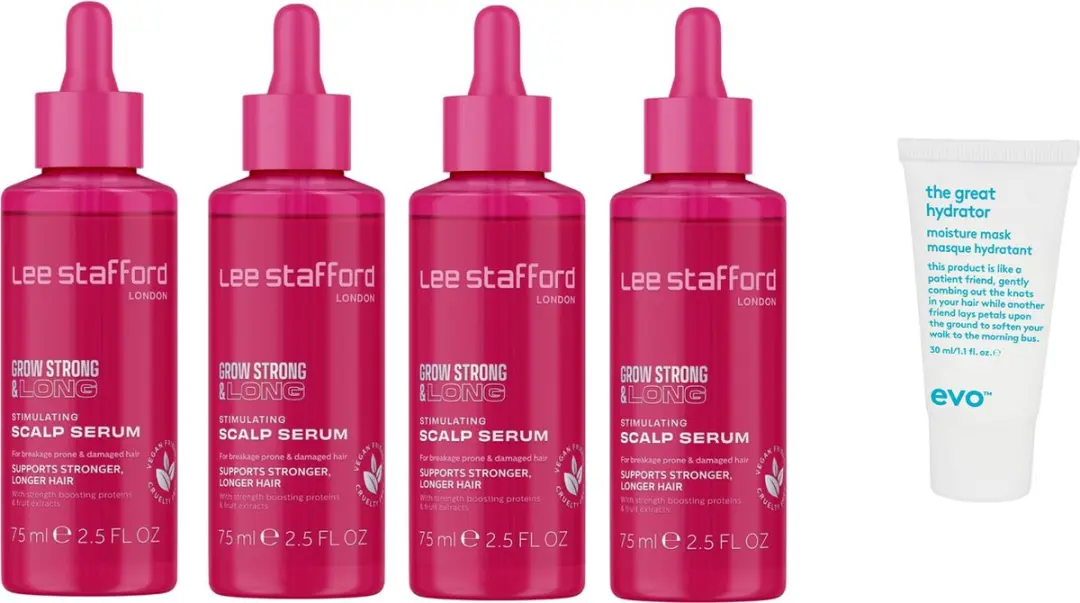 Lee Stafford Grow Long & Strong Scalp Scrub 400ml (4x100ml)