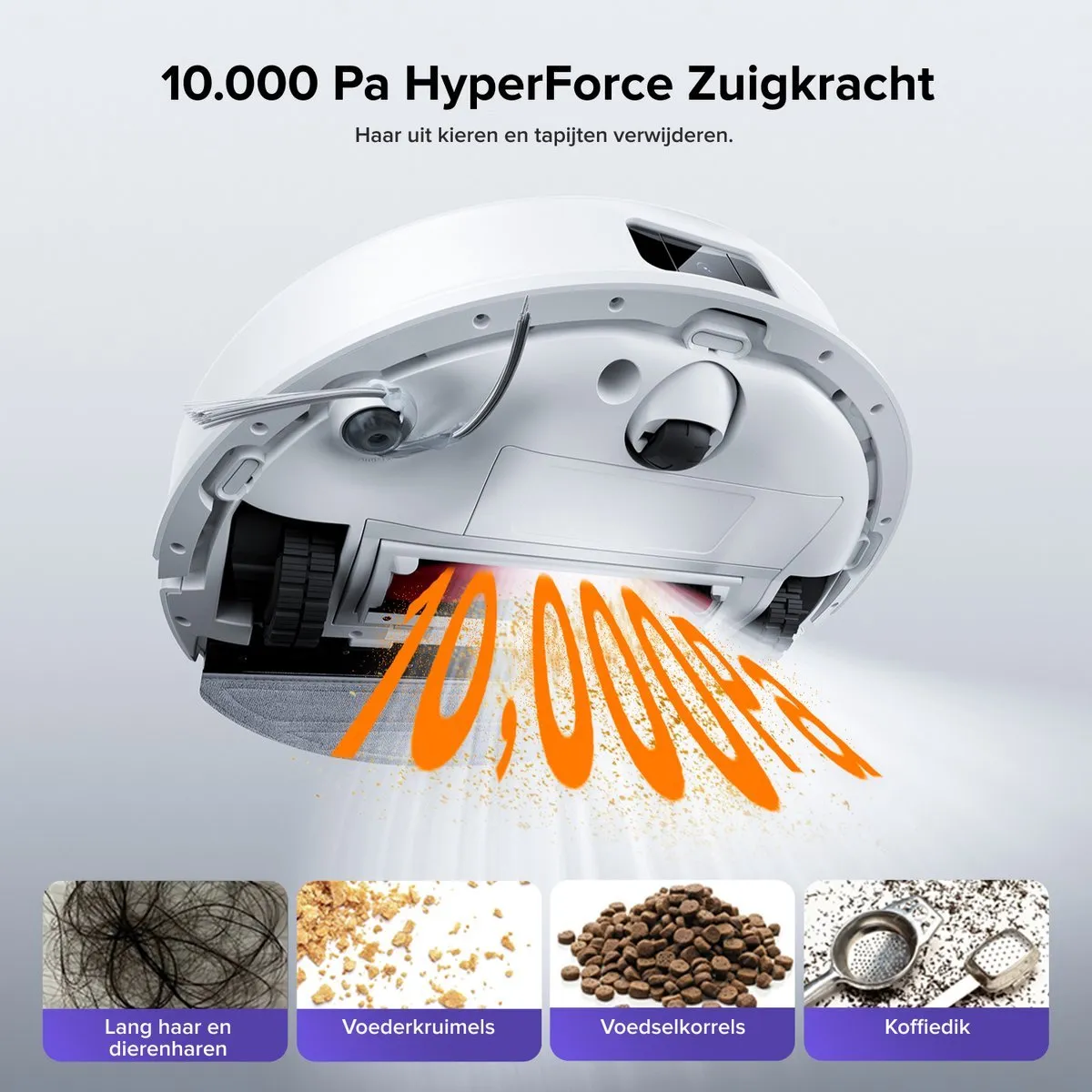 Roborock Q10 S5+ Robotstofzuiger & Dweil - 10.000 Pa - Wit
