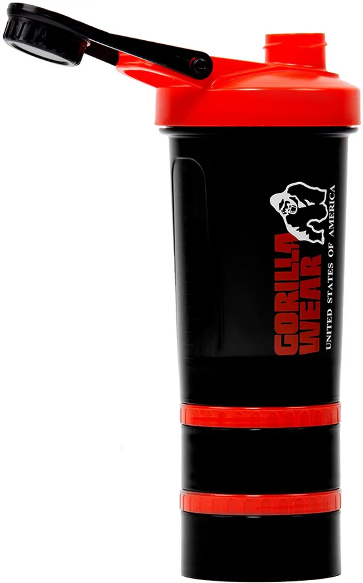Gorilla Wear Shaker 2 GO 760ml - Zwart/Rood