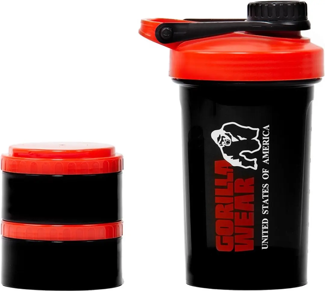 Gorilla Wear Shaker 2 GO 760ml - Zwart/Rood