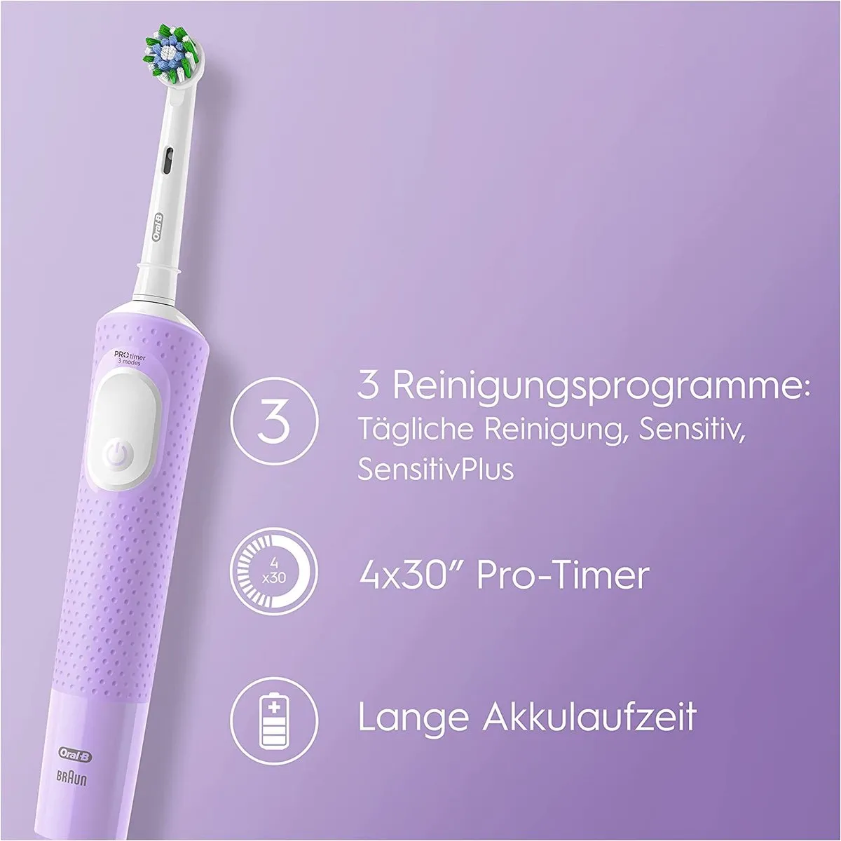 Oral-B Vitality Pro Protect X Clean Elektrische Tandenborstel - Lilac Mist